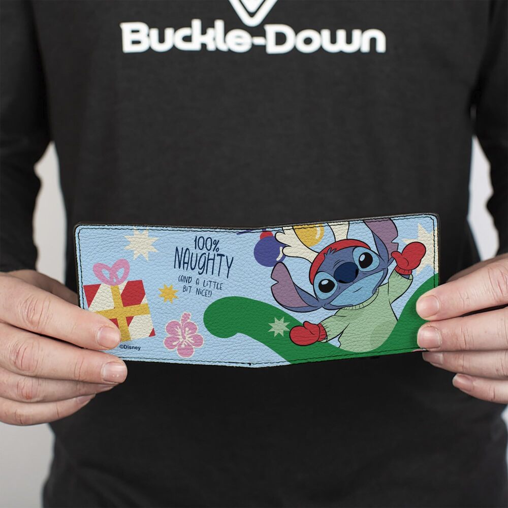 1847 Disney Wallet, Bifold, Lilo and Stitch Reindeer Stitch 100% Naughty - Picture 4 of 8